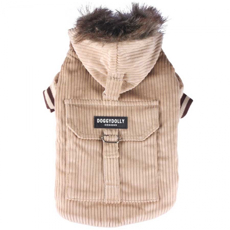 Hundemantel in Cord beige