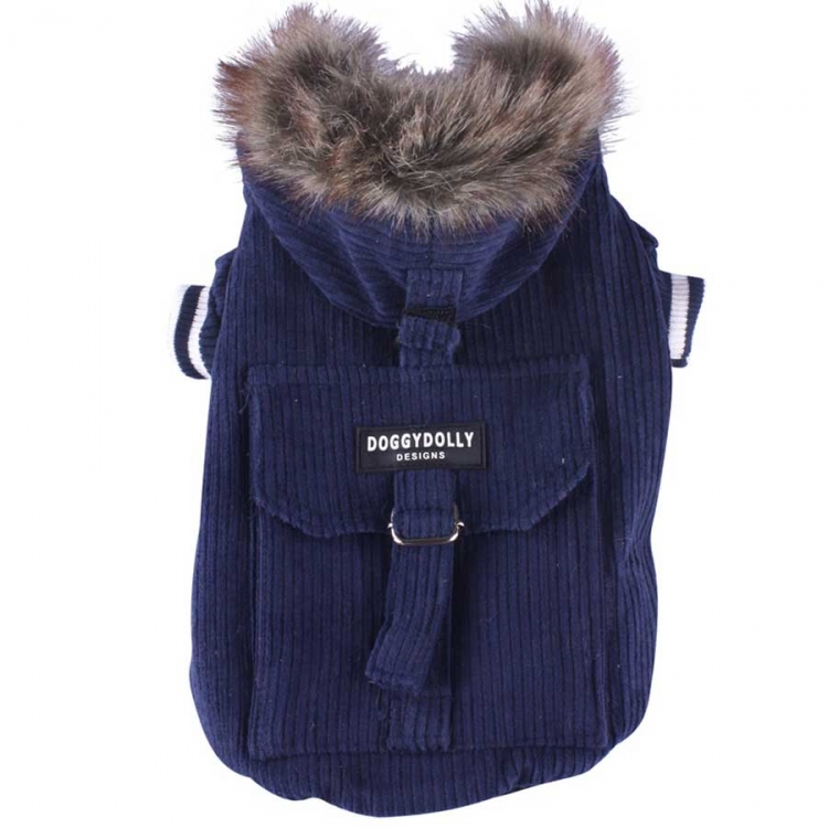 Hundemantel, Cordjacke blau
