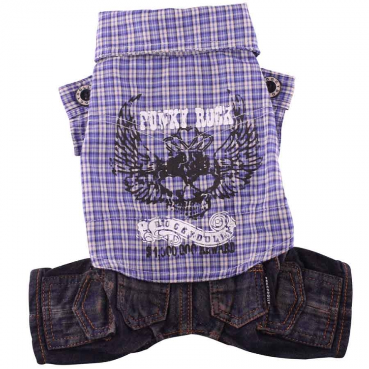 Doggydolly Hundekombi Punky Rock hellblau