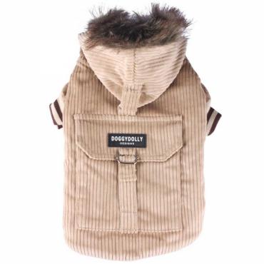 Hundemantel in Cord beige