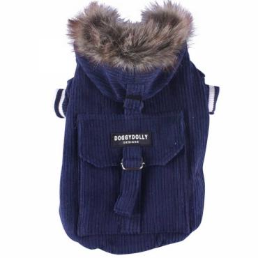 Hundemantel, Cordjacke blau